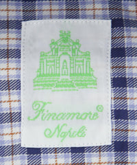 Finamore Napoli Navy Blue Plaid Shirt - Extra Slim - (201802239) - Parent