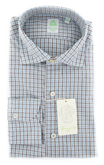 Finamore Napoli Blue Check Shirt - Extra Slim - (FN0810262) - Parent