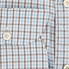 Finamore Napoli Blue Check Shirt - Extra Slim - (FN0810262) - Parent