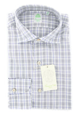 Finamore Napoli White Plaid Shirt - Extra Slim - 15.75/40 -(2018022312)