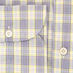 Finamore Napoli Navy Blue Plaid Shirt - Extra Slim - (2018022711) - Parent