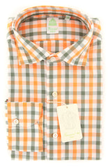 Finamore Napoli Orange Plaid Shirt - Extra Slim - (2018022710) - Parent