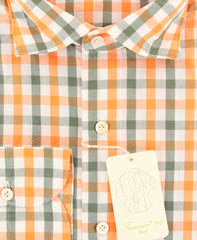 Finamore Napoli Orange Plaid Shirt - Extra Slim - (2018022710) - Parent