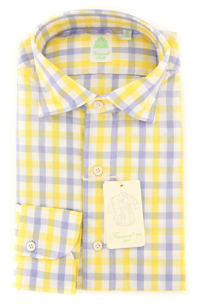Finamore Napoli Yellow Plaid Shirt - Extra Slim - (2018022712) - Parent