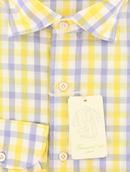 Finamore Napoli Yellow Plaid Shirt - Extra Slim - (2018022712) - Parent