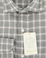 Finamore Napoli Gray Plaid Shirt - Extra Slim - (2018022311) - Parent