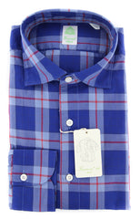 Finamore Napoli Blue Plaid Shirt - Extra Slim - 15.5/39 - (2018022718)