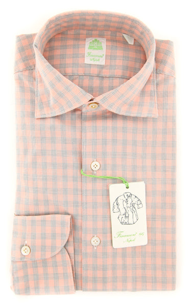 Finamore Napoli Orange Plaid Shirt - Extra Slim - (2018022617) - Parent