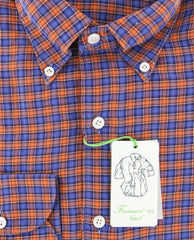 Finamore Napoli Orange Plaid Shirt - Extra Slim - (2018031338) - Parent