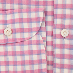 Finamore Napoli Pink Check Shirt - Extra Slim - (F112182) - Parent