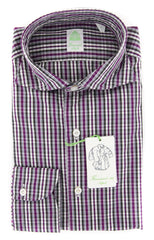 Finamore Napoli Purple Plaid Shirt - Extra Slim - 16.5/42 -(2018022812)