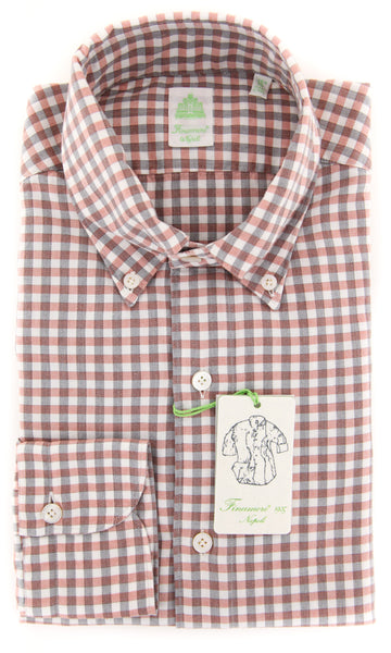 Finamore Napoli Red Plaid Shirt - Extra Slim - (2018030210) - Parent