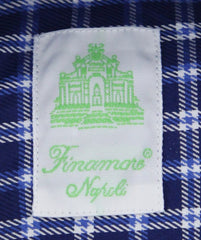 Finamore Napoli Navy Blue Plaid Cotton Shirt - Extra Slim - (E8) - Parent