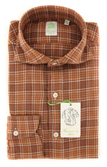 Finamore Napoli Caramel Brown Shirt - Extra Slim - 15.5/39 - (F191815)