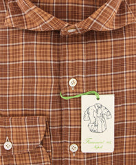 Finamore Napoli Caramel Brown Shirt - Extra Slim - (F191815) - Parent