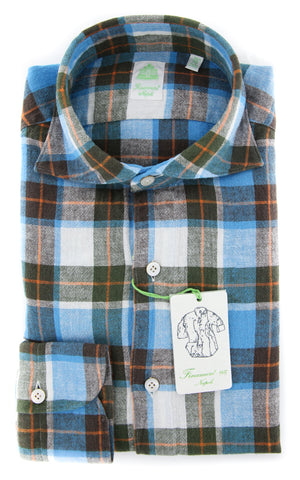 Finamore Napoli Turquoise Shirt - Extra Slim