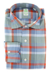 Finamore Napoli Olive Plaid Shirt - Extra Slim - (FN0925) - Parent