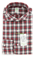 Finamore Napoli Red Plaid Shirt - Extra Slim - 17/43 - (2018022615)