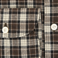 Finamore Napoli Brown Plaid Shirt - Extra Slim - (2018030222) - Parent