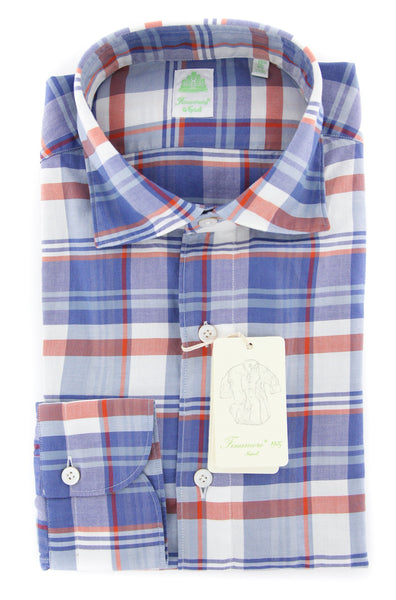 Finamore Napoli Blue Plaid Shirt - Extra Slim - (201802231) - Parent
