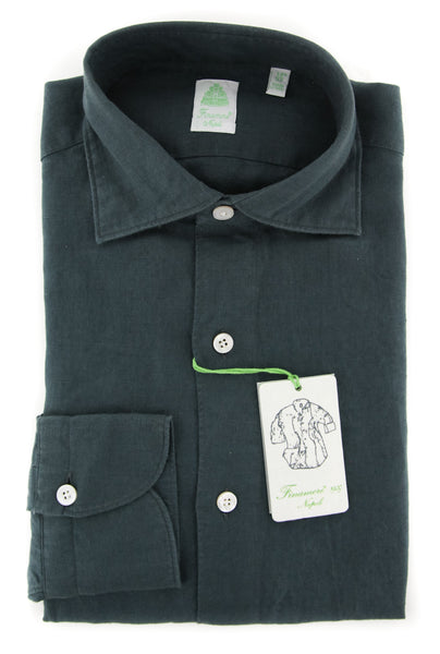 Finamore Napoli Dark Green Shirt - Extra Slim - (F181814) - Parent