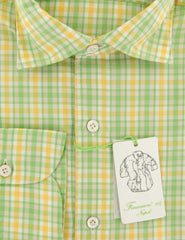 Finamore Napoli Green Plaid Cotton Shirt - Extra Slim - (ZB) - Parent
