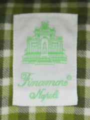 Finamore Napoli Green Plaid Flannel Shirt - Extra Slim - (YE) - Parent