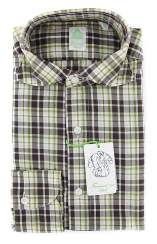 Finamore Napoli Dark Brown Shirt - Extra Slim