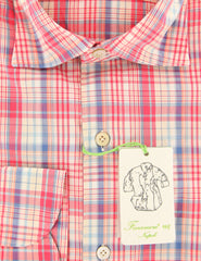 Finamore Napoli Pink Plaid Cotton Shirt - Extra Slim - (IQ) - Parent