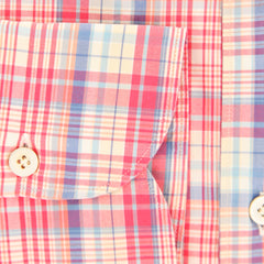 Finamore Napoli Pink Plaid Cotton Shirt - Extra Slim - (IQ) - Parent