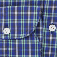 Finamore Napoli Blue Plaid Shirt - Extra Slim - (F111189) - Parent