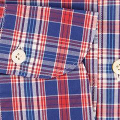 Finamore Napoli Blue Plaid Cotton Shirt - Extra Slim - (I3) - Parent