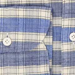 Finamore Napoli Blue Plaid Shirt - Extra Slim - (F110186) - Parent