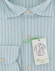 Finamore Napoli Light Blue Striped Cotton Shirt - Extra Slim (PI) - Parent