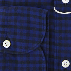 Finamore Napoli Dark Blue Check Shirt - Extra Slim - (FNTYOSIM1) - Parent