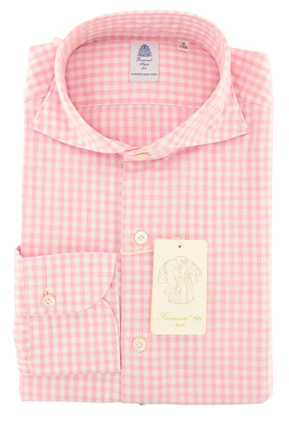 Finamore Napoli Pink Micro-Check Shirt - Extra Slim - (FQ) - Parent