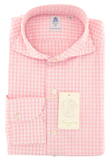 Finamore Napoli Pink Micro-Check Shirt - Extra Slim - (FQ) - Parent