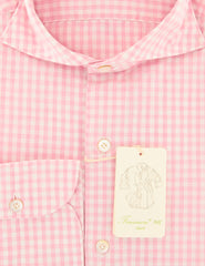 Finamore Napoli Pink Micro-Check Shirt - Extra Slim - (FQ) - Parent