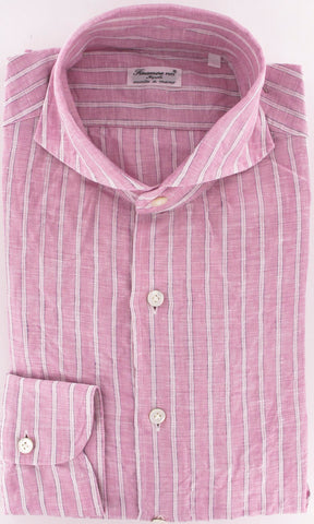 Finamore Napoli Pink Button-Front Shirt – Size: Large US