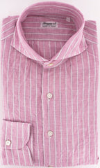 Finamore Napoli Pink Button-Front Shirt Large