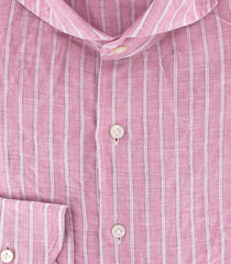 Finamore Napoli Pink Button-Front Shirt Large