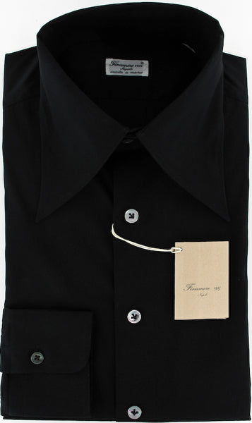 Finamore Napoli Black Shirt - 15.5 US / 39 EU