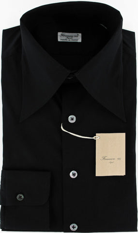 Finamore Napoli Black Shirt – Size: 15.5 US / 39 EU
