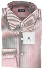 Finamore Napoli Pink Cotton Plain Weave Shirt 16/41