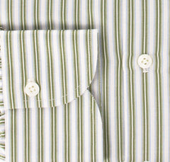 Finamore Napoli Green Cotton Twill Shirt - Slim Fit - 15.75/40