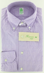 Finamore Napoli Lavender Purple Cotton Plain Weave Shirt 15.75/40