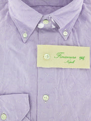 Finamore Napoli Lavender Purple Cotton Plain Weave Shirt 15.75/40