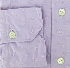 Finamore Napoli Lavender Purple Cotton Plain Weave Shirt 15.75/40