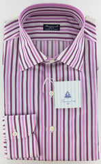 Finamore Napoli Pink Cotton Twill Shirt - Slim Fit - 15.75/40