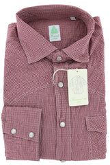 Finamore Napoli Red Casual Shirt Large